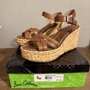 Sam Edelman Darline, Leather Platform Wedge Espadrilles